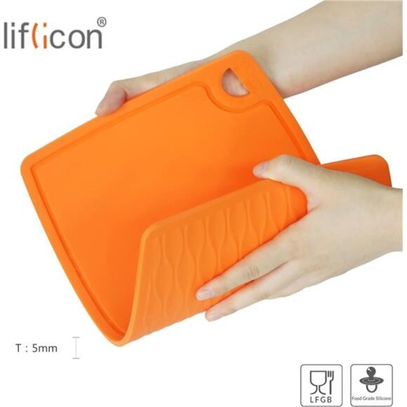 Silicone Thick Cutting Boards Mats Set of 3pcs Foldable & Flexible Design Juice - Picture 4 of 7